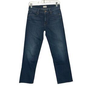 Mother Blue Jeans Women Pretender Crop & Roll Size 26 Stretch Zipper Denim